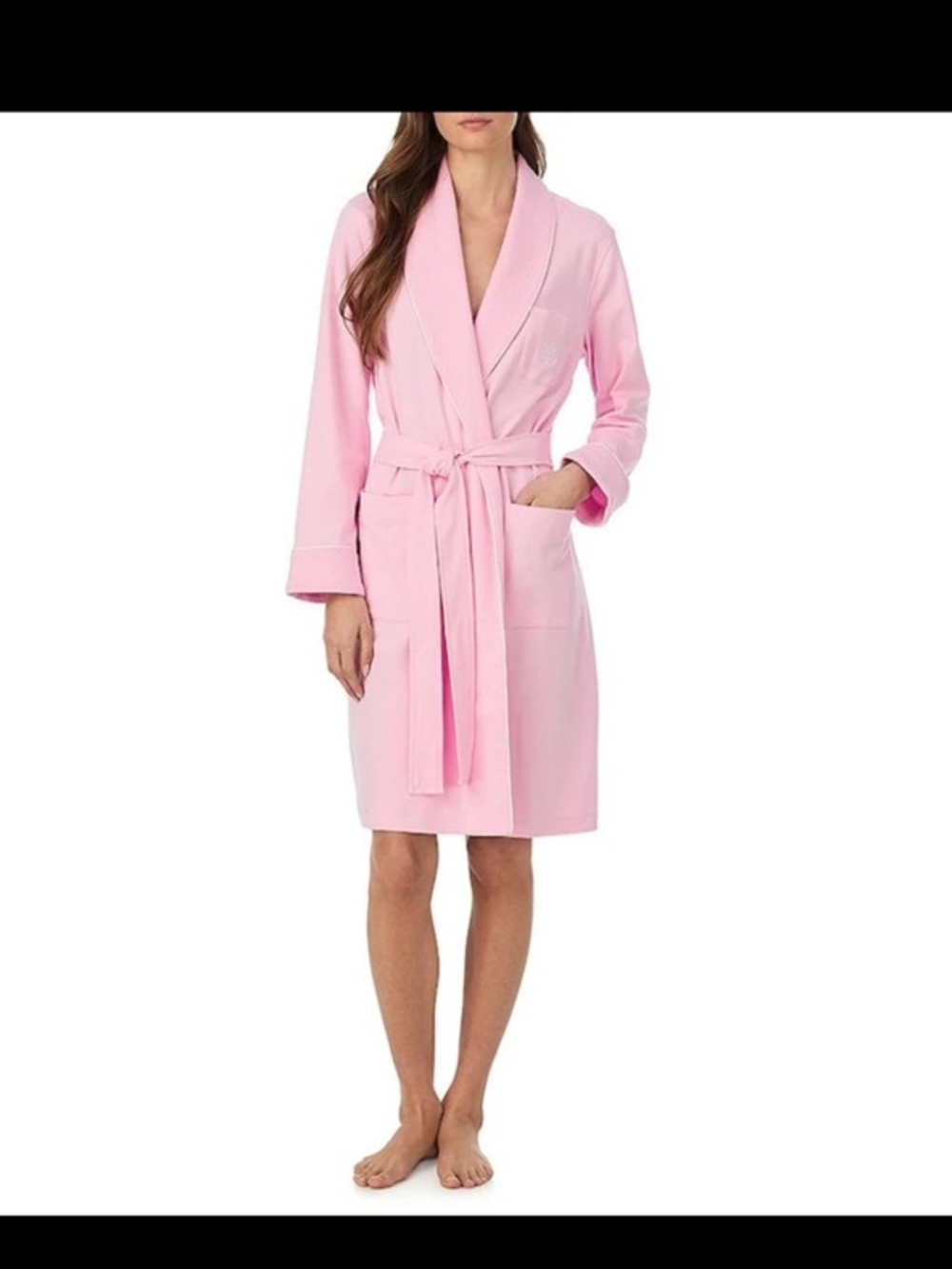 Classic Women's Pink Shawl-Collar Robe